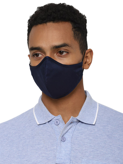 

Allen Solly Men Pack Of 2 5-Ply Reusable Pure Cotton Double Defence Protective Outdoor Masks, Blue