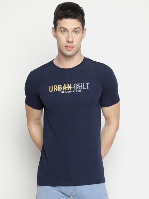 

V2 Value & Variety Men Navy Blue Typography Printed T-shirt