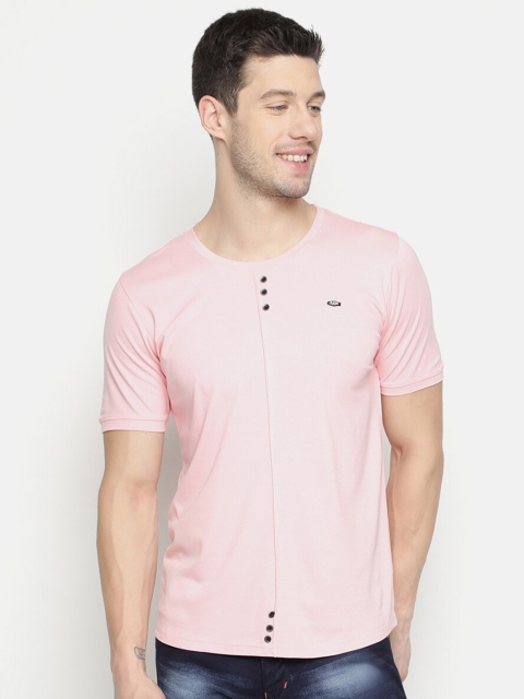 

V2 Value & Variety Men Pink Henley Neck T-shirt