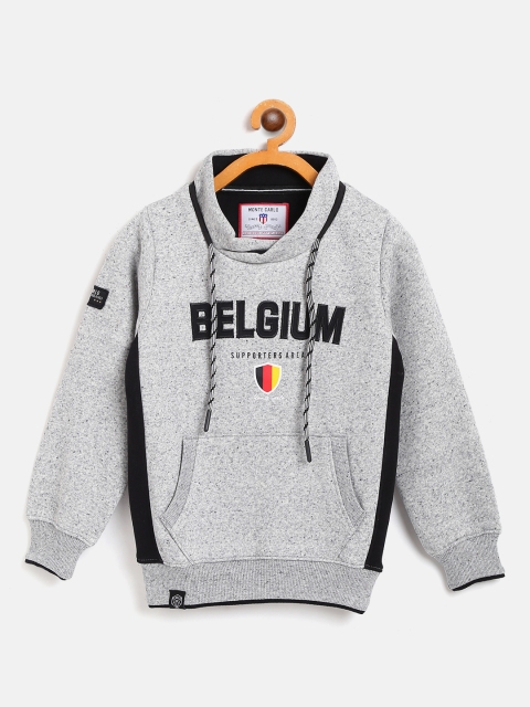 

Monte Carlo Boys Grey Melange & Black Applique Sweatshirt