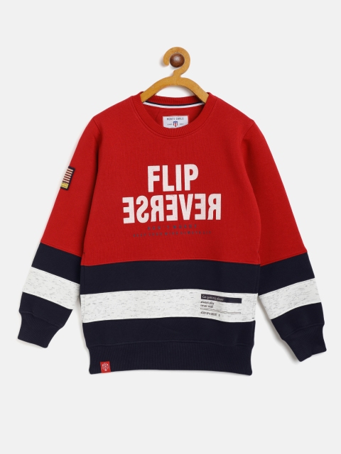 

Monte Carlo Boys Red & Navy Printed Sweatshirt