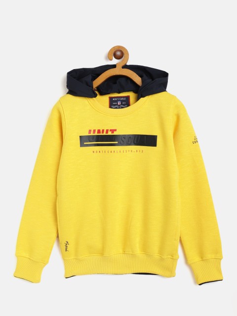 

Monte Carlo Boys Yellow Printed Sweatshirt with Detachable Hood
