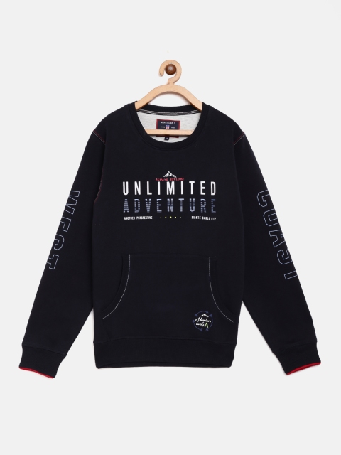 

Monte Carlo Boys Navy Blue & White Typography Printed Sweatshirt