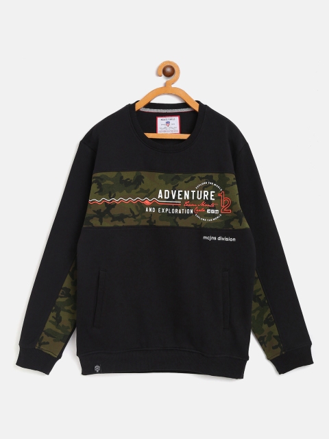 

Monte Carlo Boys Black & Olive Green Camouflage Print Sweatshirt