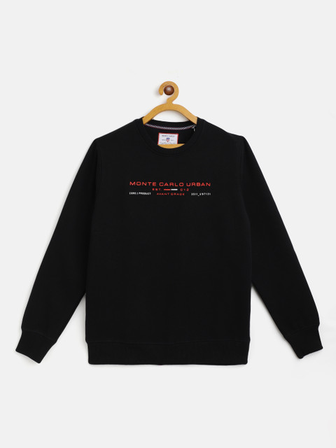 

Monte Carlo Boys Black Brand Logo Print Sweatshirt