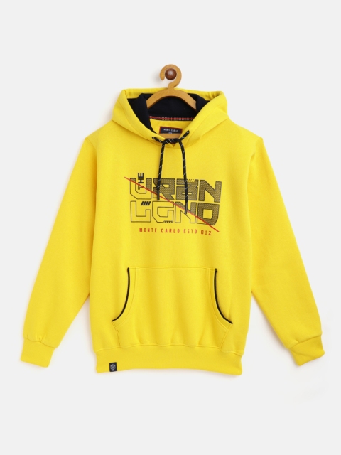 

Monte Carlo Boys Yellow Printed Hooded Sweatshirt