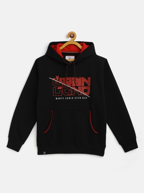 

Monte Carlo Boys Black Printed Hooded Sweatshirt