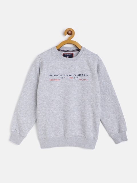 

Monte Carlo Boys Grey Melange Sweatshirt with Printed Detail