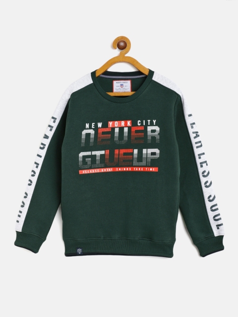 

Monte Carlo Boys Green & Grey Melange Printed Sweatshirt