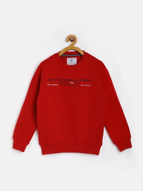

Monte Carlo Boys Red & Black Brand Logo Print Sweatshirt