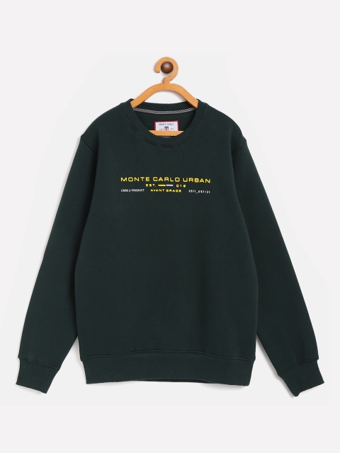 

Monte Carlo Boys Dark Green & Yellow Brand Logo Print Sweatshirt