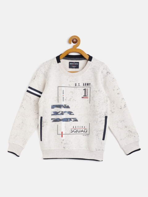 

Monte Carlo Boys Off-White & Navy Blue Typography Print Sweatshirt
