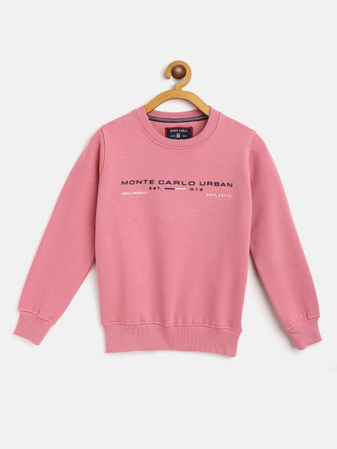 

Monte Carlo Boys Peach-Coloured Brand Name Printed Sweatshirt