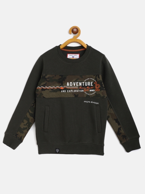 

Monte Carlo Boys Olive Green Camouflage Print Sweatshirt