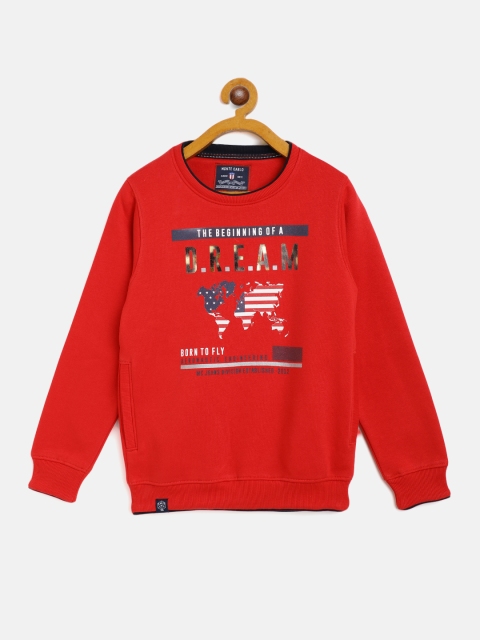 

Monte Carlo Boys Red & Navy Blue USA Map Print Sweatshirt
