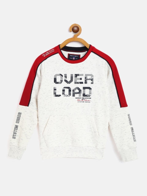 

Monte Carlo Boys White & Red Printed Sweatshirt with Grindle Effect