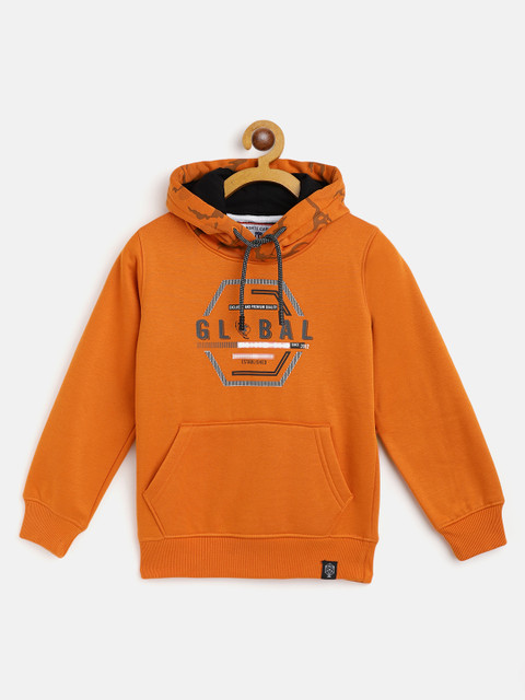 

Monte Carlo Boys Orange Printed Hooded Sweatshirt
