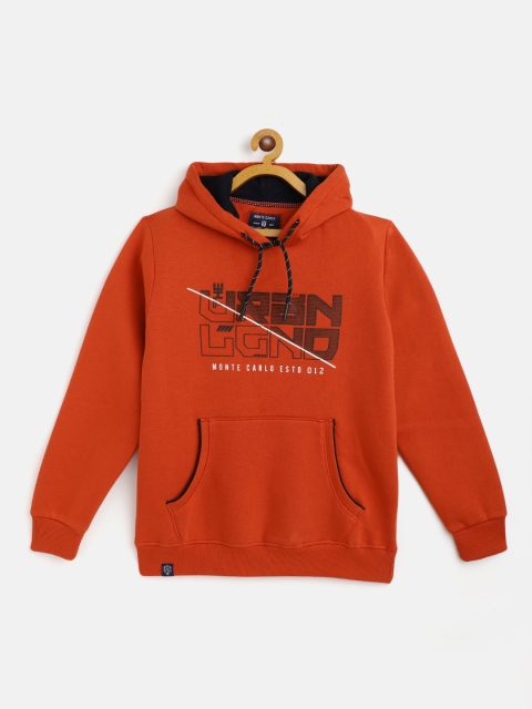 

Monte Carlo Boys Rust Orange Printed Hooded Sweatshirt