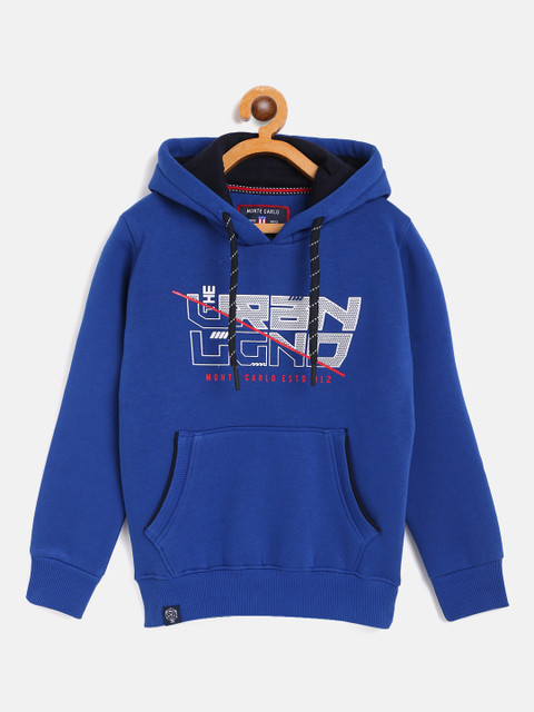 

Monte Carlo Boys Blue & White Printed Hooded Sweatshirt