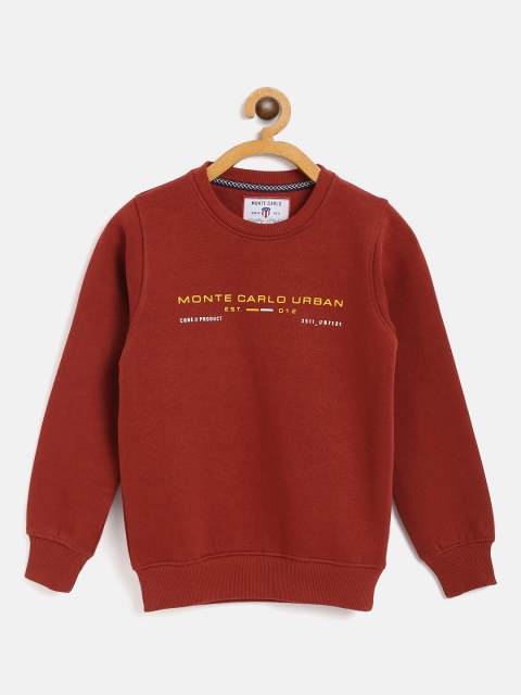 

Monte Carlo Boys Rust Orange & Yellow Brand Logo Print Sweatshirt
