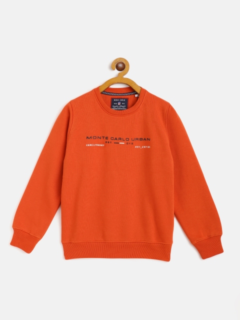 

Monte Carlo Boys Rust Orange Brand Logo Printed Sweatshirt