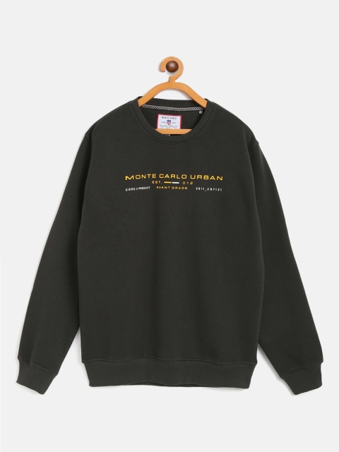 

Monte Carlo Boys Olive Green & Yellow Brand Logo Print Sweatshirt