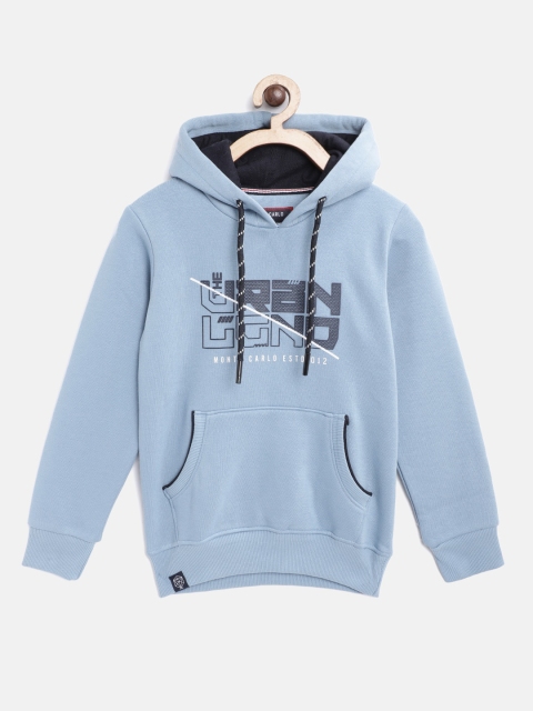 

Monte Carlo Boys Blue Typography Printed Hooded Sweatshirt