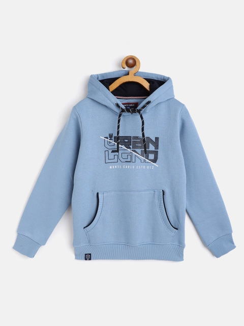 

Monte Carlo Boys Blue & Black Typography Print Hooded Sweatshirt