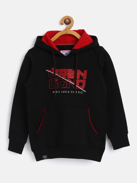 

Monte Carlo Boys Black & Red Printed Hooded Sweatshirt