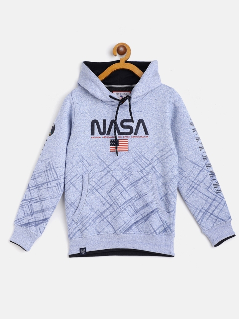 

Monte Carlo Boys Blue Printed Hooded Sweatshirt