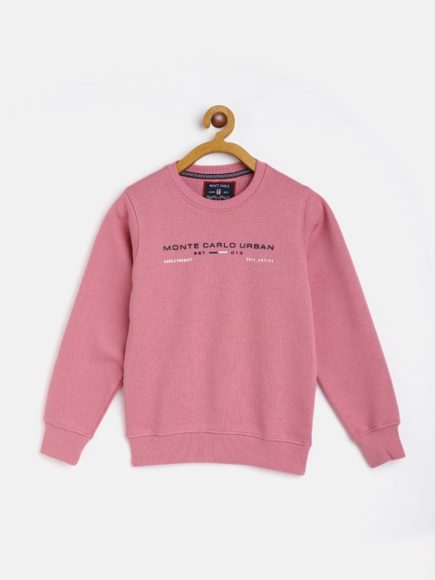 

Monte Carlo Boys Pink Brand Logo Printed Sweatshirt