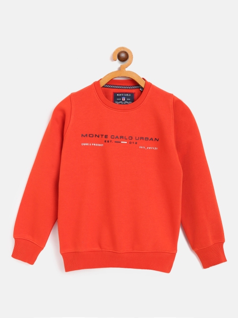 

Monte Carlo Boys Orange & Navy Brand Logo Print Sweatshirt