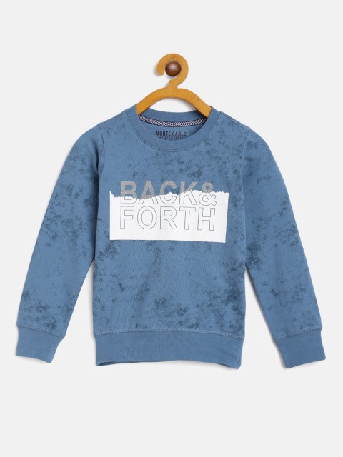 

Monte Carlo Boys Blue & White Pure Cotton Printed Sweatshirt