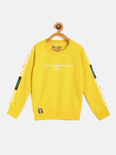 

Monte Carlo Boys Mustard Yellow Cotton Printed Sweatshirt