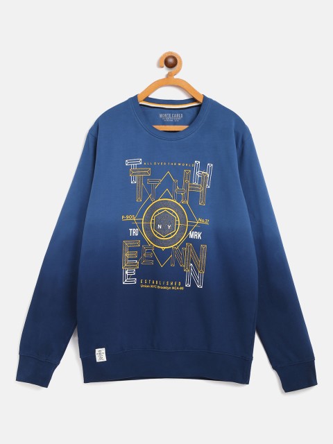 

Monte Carlo Boys Blue & Yellow Cotton Typography Print Sweatshirt