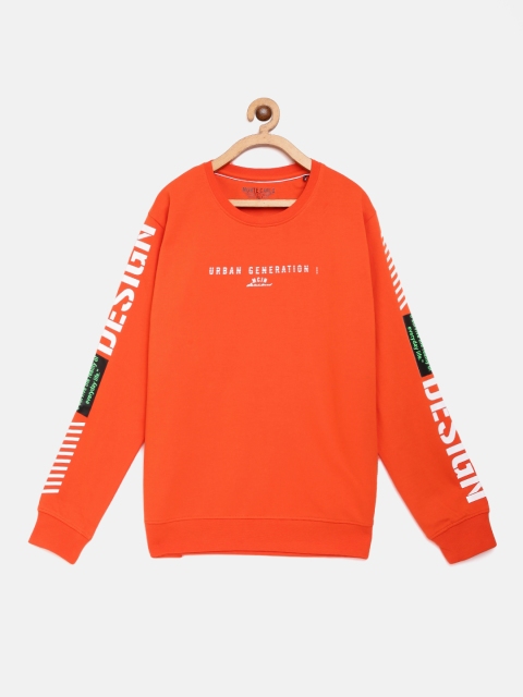 

Monte Carlo Boys Orange Pure Cotton Placement Printed Sweatshirt