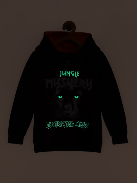 

Monte Carlo Boys Green & White Glow in The Dark Printed Hooded Sweatshirt