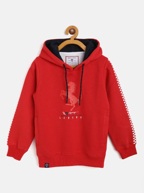 

Monte Carlo Boys Red Printed Hooded Sweatshirt