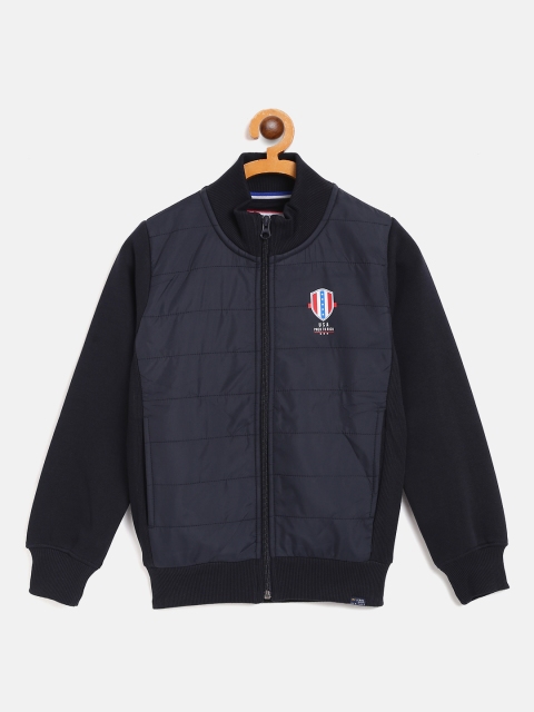 

Monte Carlo Boys Navy Blue Solid Bomber Jacket