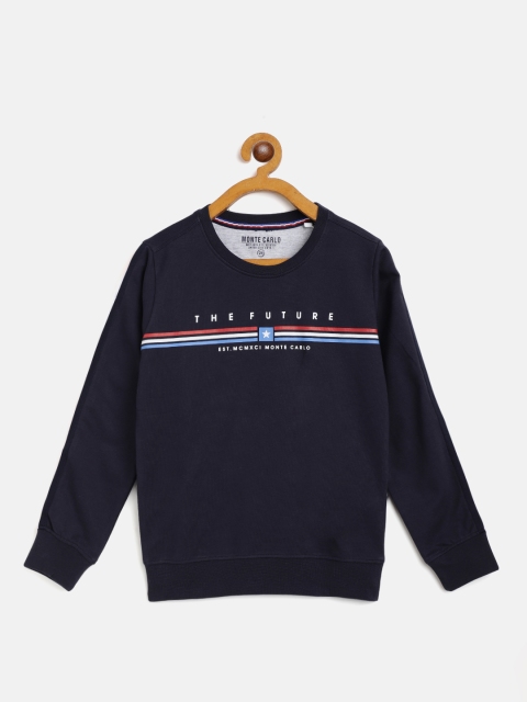 

Monte Carlo Boys Navy Blue Pure Cotton Printed Sweatshirt