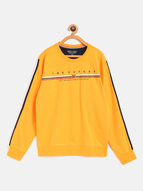 

Monte Carlo Boys Mustard Yellow & Navy Cotton Printed Sweatshirt