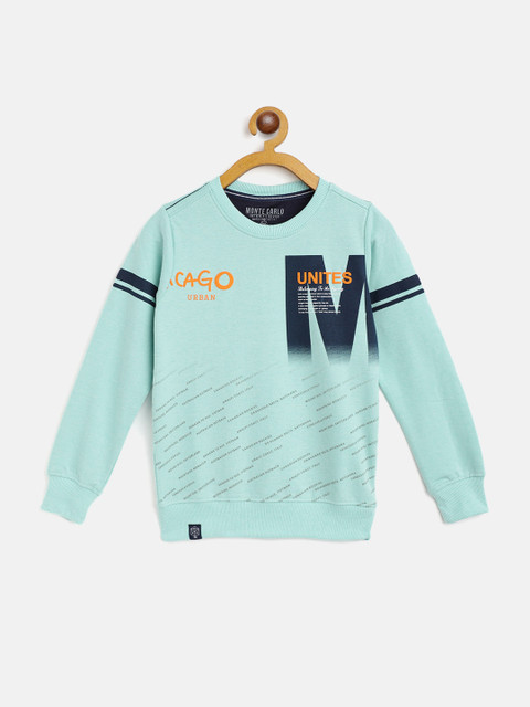 

Monte Carlo Boys Sea Green Printed Sweatshirt
