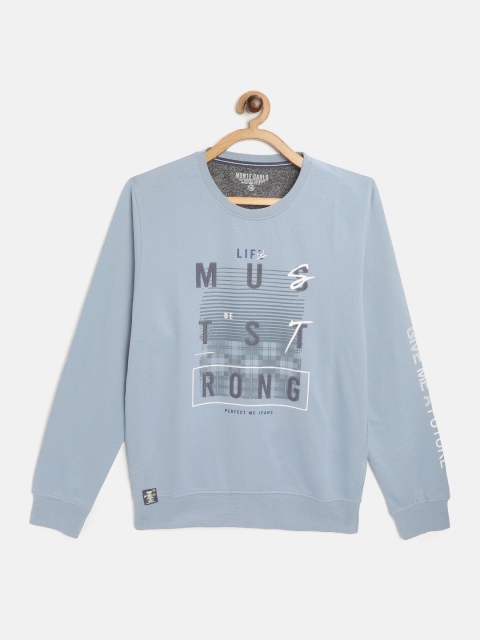 

Monte Carlo Boys Blue & Grey Graphic Print Cotton Sweatshirt