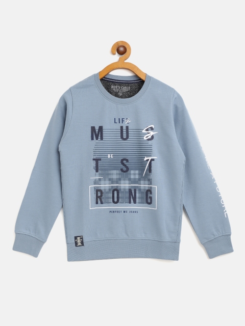 

Monte Carlo Boys Blue Cotton Printed Sweatshirt
