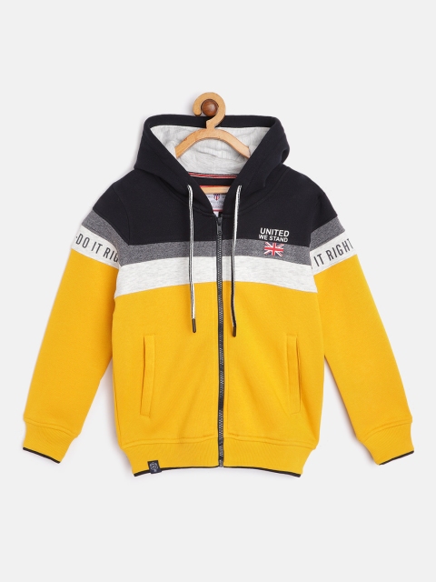 

Monte Carlo Boys Mustard Yellow & Black Colourblocked Hooded Sweatshirt