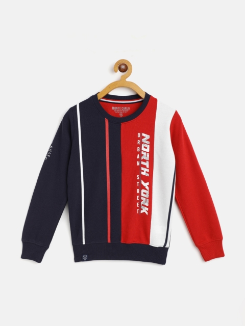 

Monte Carlo Boys Navy Blue & Red Striped Cotton Sweatshirt