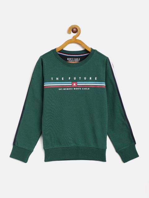 

Monte Carlo Boys Green Cotton Printed Sweatshirt