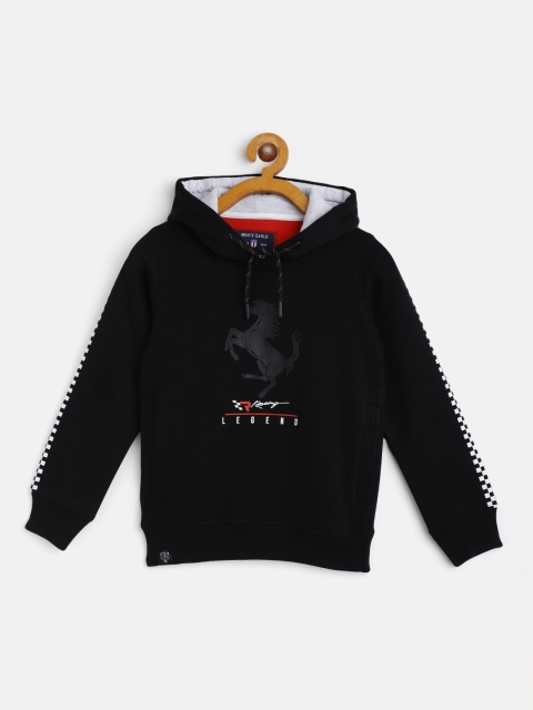 

Monte Carlo Boys Black Printed Hooded Sweatshirt