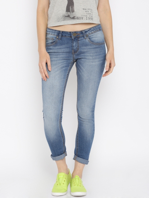 

People Women Blue Skinny Fit Low-Rise Jeans