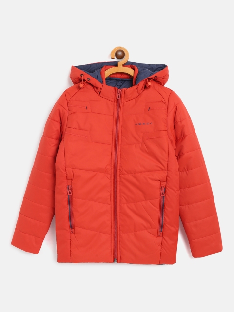 

Monte Carlo Boys Rust Orange Solid Padded Jacket with Detachable Hood